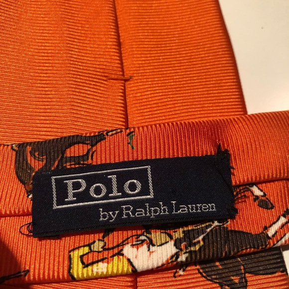 Polo by Ralph Lauren men’s equestrian silk tie. Hand Made in Italy. - Picture 2 of 3